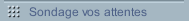Sondage vos attentes